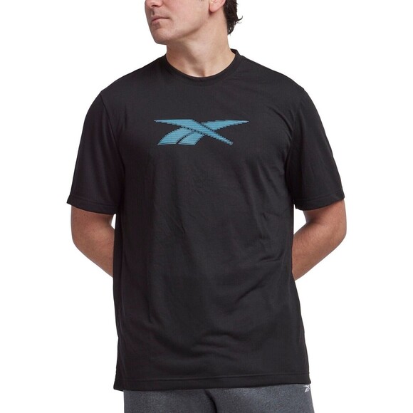 Reebok Men's Vector Performance Short Sleeve Logo Graphic T-Shirt Deep Black M - Picture 1 of 1